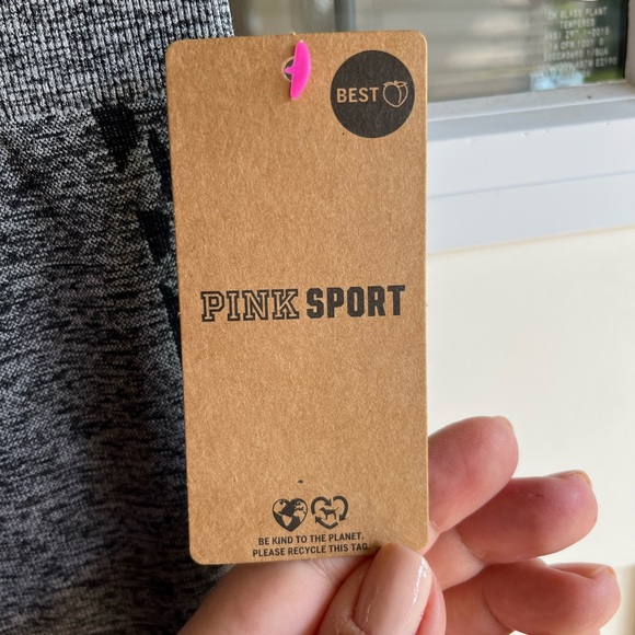 PINK gray marled animal print seamless sport leggings - Picture 5 of 6